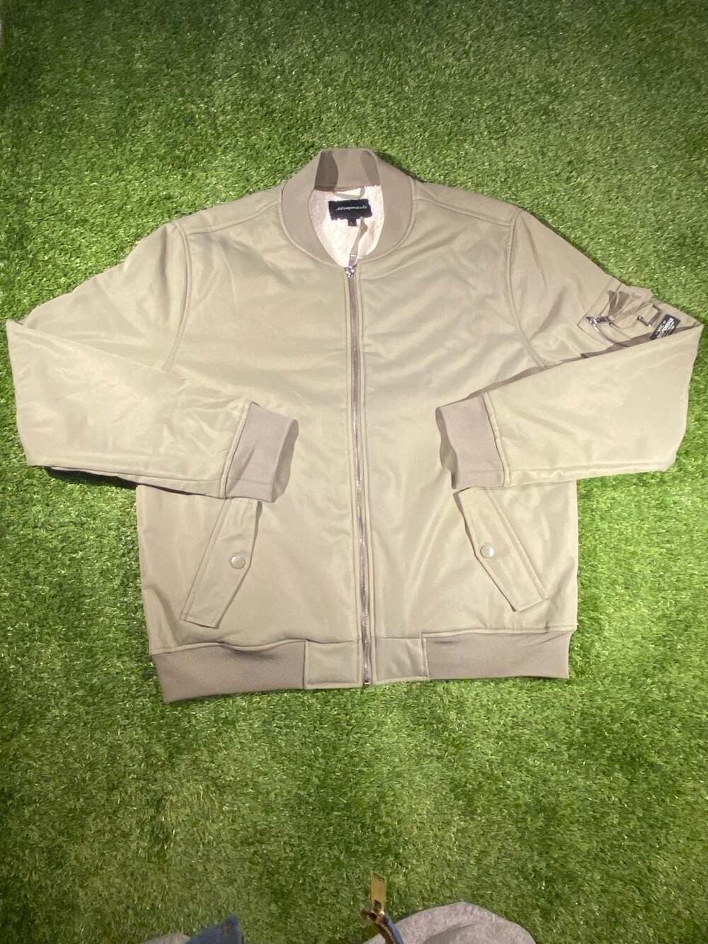 Aeropostale Bomber Jacket Size L Olive Green Sherpa Lined